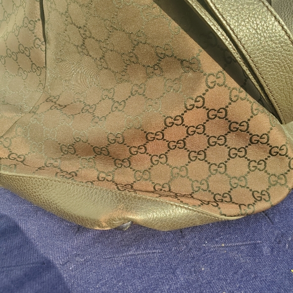 Vintage Authentic Gucci Brown Canvas Fabric GG Travel Bag Italy LARGE - Picture 13 of 14